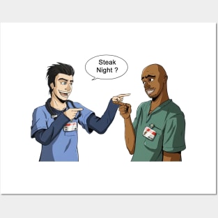 Steak Night of JD and Turk Scrubs Posters and Art